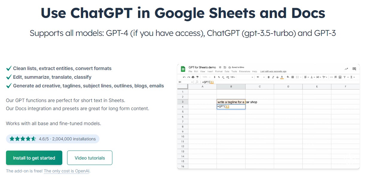 gpt for sheets